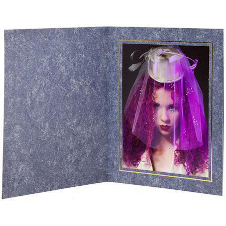 TAP Picture Folder Frame Capri, Marble Blue with Gold Foil, for 4x6" Photo. (10 Pack)