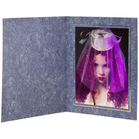 TAP Picture Folder Frame Capri, Marble Blue with Gold Foil, for 5x7" Photo. (25 Pack)