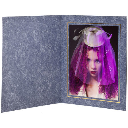 TAP Picture Folder Frame Capri Marble Blue w/ Gold Foil for 8x10" Photo -25 pack