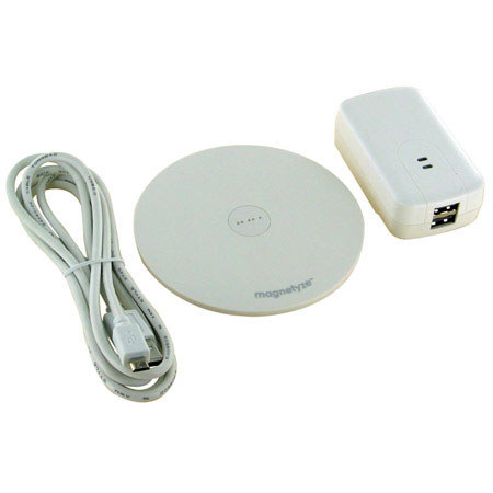 Magnetyze Disc Charger/Sync Base for Charging and Data Sync, White