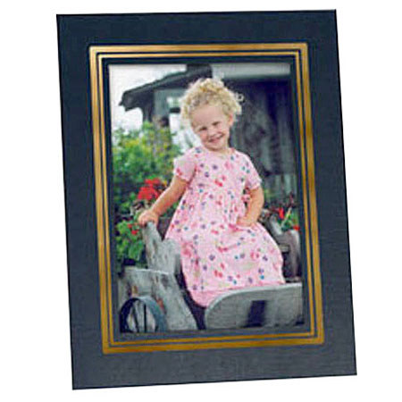 Collectors Gallery Classic Easel Frame for a 5x7" Photo, Black with Gold Foil