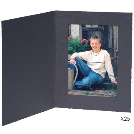 Collectors Gallery Contemporary Black Folder Frame for 5x7" Vertical Photo