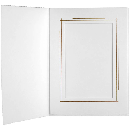 TAP Whitehouse Folder Frame for 5x7" Vertical Photo, White/Gold, 25-Pack