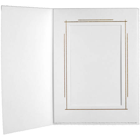 TAP Whitehouse Folder Frame for 5x7" Vertical Photo, White/Gold, 25-Pack