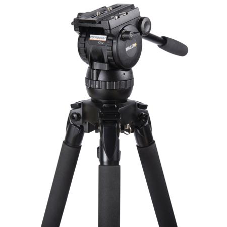MillerCX2 Fluid Head, 3-Step Pan/Tilt Drag, 75mm Ball Base, 17.6 lbs Capacity