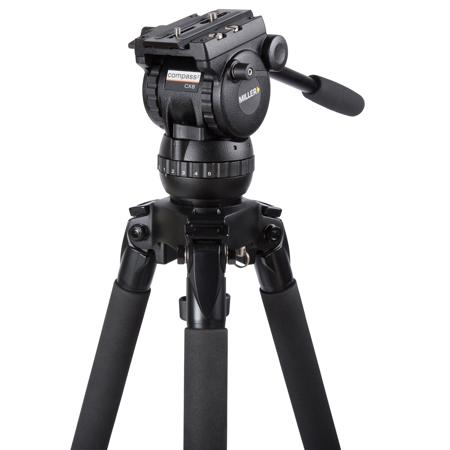 MillerCX8 Fluid Head, 5-Step Pan/Tilt Drag, 75mm Ball Base, 26.5 lbs Capacity