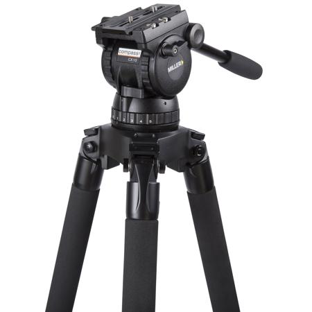MillerCX10 Fluid Head, 5-Step Pan/Tilt Drag, 100mm Ball Base, 26.5 lbs Capacity