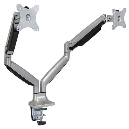 Mount-It! MI-1772 Dual Monitor Mount with Gas Spring Arms for 13-32" Monitors Silver