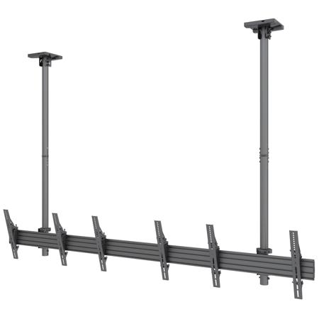 Mount-It! MI-20107 Side-by-Side Three-Screen Dual-Pole Ceiling Mount
