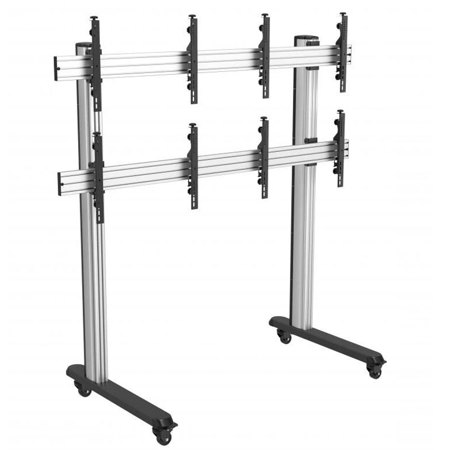 Mount-It! MI-20305 2x2 Quad-Screen Floor Stand with Locking Casters