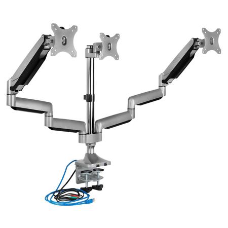 Mount-It! MI-2753 Triple Monitor Stand with USB & Audio Ports