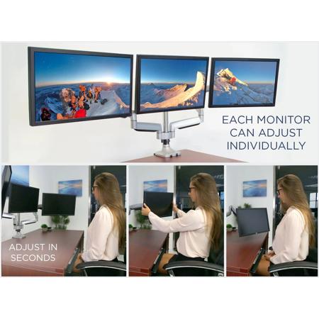Mount-It! MI-2753 Triple Monitor Stand with USB & Audio Ports