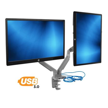 Mount-It! MI-2762 Dual Monitor Desk Mount with USB Ports