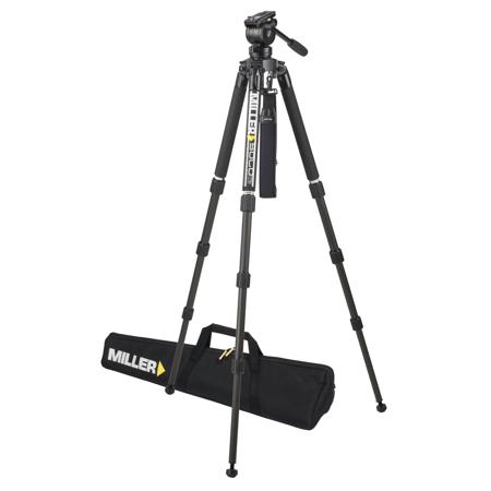 Miller Air Fluid Head with Solo-Q 75 4-Section Carbon Fiber Tripod