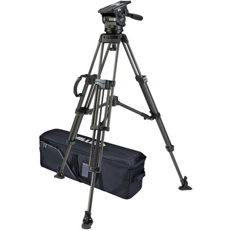 Miller Arrowx 1 Sprinter II 3-Section CF Tripod w/Fluid Head,Mid-Level Spreader
