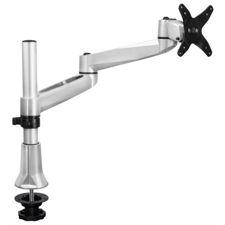 Mount-It! MI-33111 Single Monitor Dual Arm Articulating LCD Desk Mount with Grommet Base, Silver