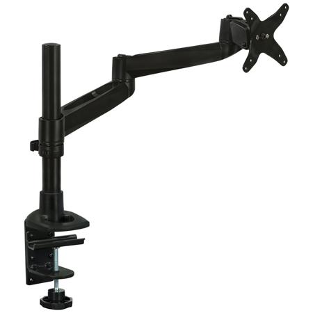 Mount-It! MI-33111B Single Monitor Dual Arm Articulating LCD Desk Mount with Grommet Base, Black