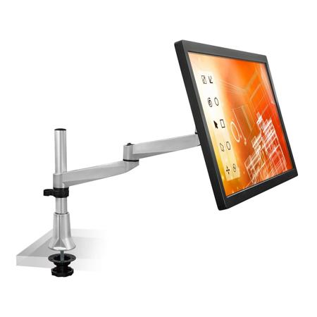Mount-It! MI-33111 Single Monitor Dual Arm Articulating LCD Desk Mount, Silver