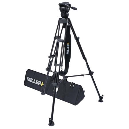 Miller CX8 Fluid Head with Toggle 3-Section Al Tripod and Above Ground Spreader