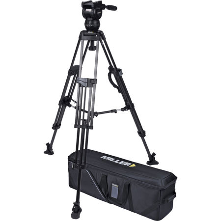Miller CX8 Fluid Head, 75 Sprinter II 3-Section CF Tripod,593 Basic Mid Spreader