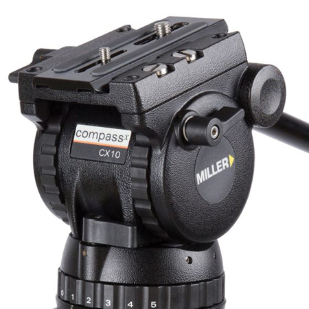 Miller CX10 Fluid Head with Sprinter II 2-Section Al Tripod and Ground Spreader