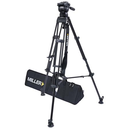 Miller CX10 Fluid Head with Toggle 3-Section Al Tripod & Above Ground Spreader