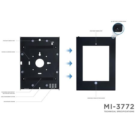 Mount-It! MI-3772 Metal iPad Wall Mount Enclosure with Anti-Theft Function