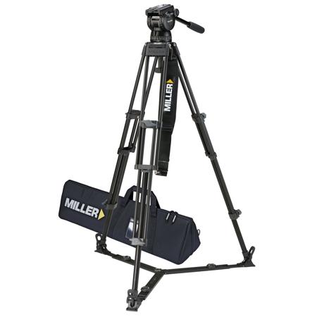 Miller CX18 Fluid Head with Toggle Alloy Tripod System, On Ground Spreader