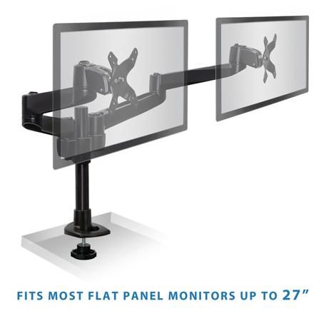 Mount-It! MI-43111B Dual Arm Articulating Computer Monitor Desk Mount, Black