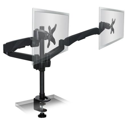 Mount-It! MI-45116B Dual Arm Articulating Computer Monitor Desk Mount, Black