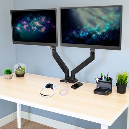 Mount-It! MI-4772 Dual Monitor Desk Mount with USB & Multimedia Ports