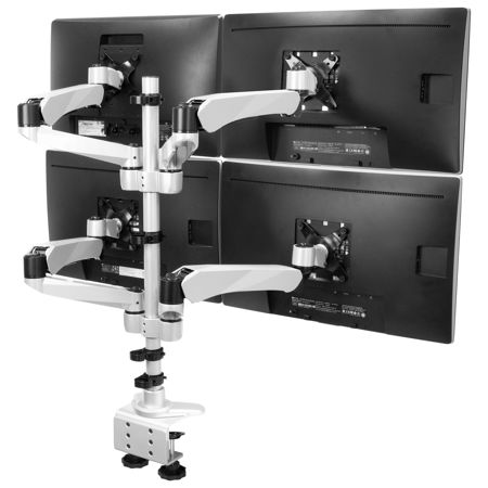 Mount-It! MI-65156 Quad Arm Articulating Computer Monitor Desk Mount, Clamp Base