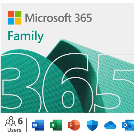 Microsoft 365 Family 1-Year Subscription for PC, Mac, iOS and Android, 6-User, Download
