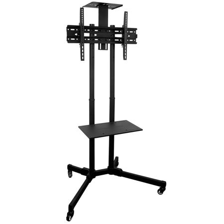 Mount-It! Adjustable Mobile TV Cart with Shelf and Rolling Casters for 37-70"