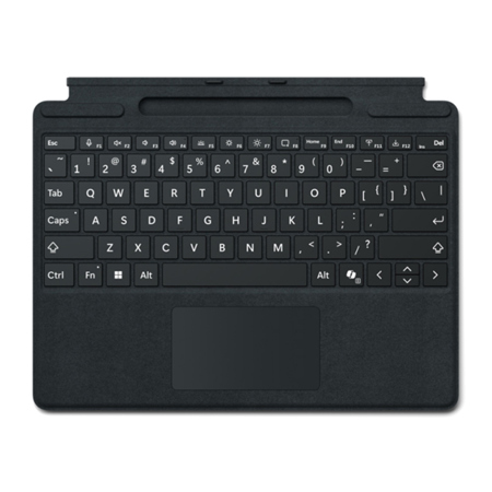 Microsoft Keyboard with Pen Storage for Surface Pro 11th Edition, 10, 9 and 8, Black with Bold Keyset