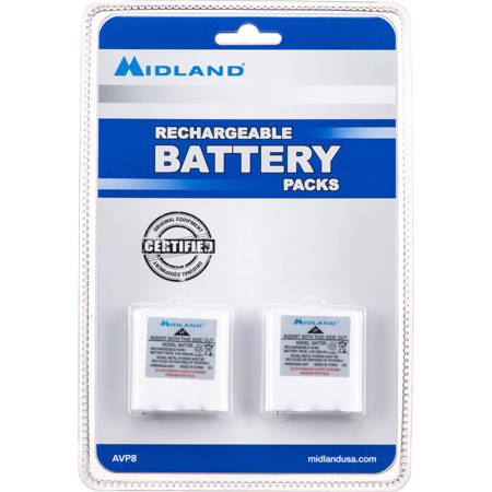 Midland AVP8 4.8V 600 mAh Rechargeable NiMH Battery, 2-Pack