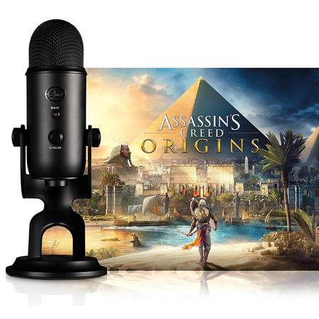 Blue Microphones Yeti Blackout USB Mic + Assassin's Creed Origins Game Code