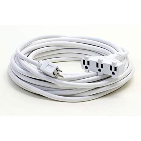 Milspec 50' Pro Classic SJTW 12/3 Triple Tap Extension Cord, White