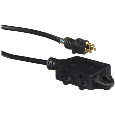 Milspec 6' SJTW 12/3 Molded Quad-Box with 4 T-Slot 20A Receptacles, Black