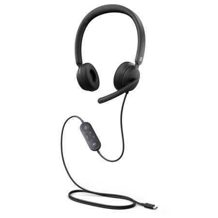 Microsoft Modern On-Ear USB-C Stereo Headset for Business, Black