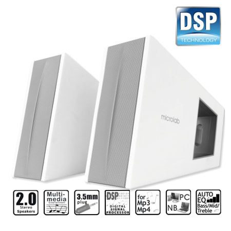 Microlab FC10 Triangle DSP Speaker, White