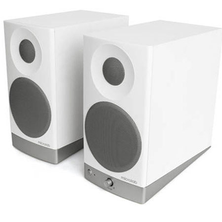 Microlab FC30 Digital Stereo Bookshelf Speakers, White, Pair