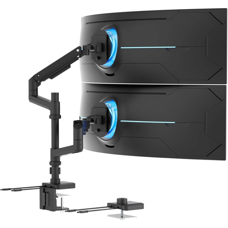 Mount-It! MI-12007 Heavy-Duty Dual Stacking Monitor Mount with Pole & Gas Spring