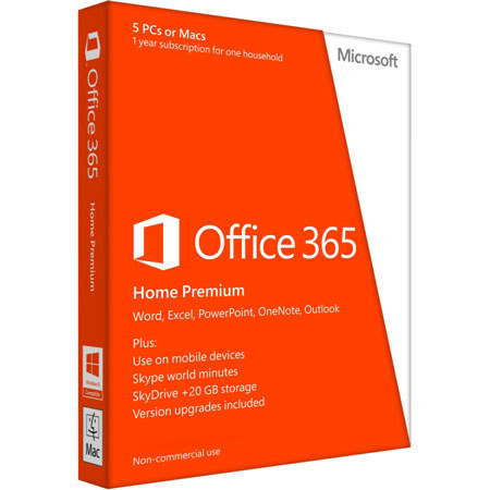 Microsoft Office 365 Home Premium Software, 5 PC or Mac Licenses