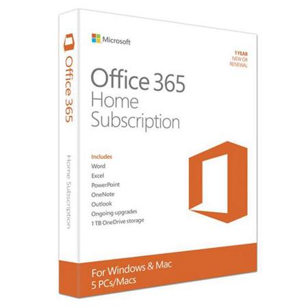 Microsoft Office 365 Home, 1 Year Subscription, 5 PC or Macs License (Boxed)