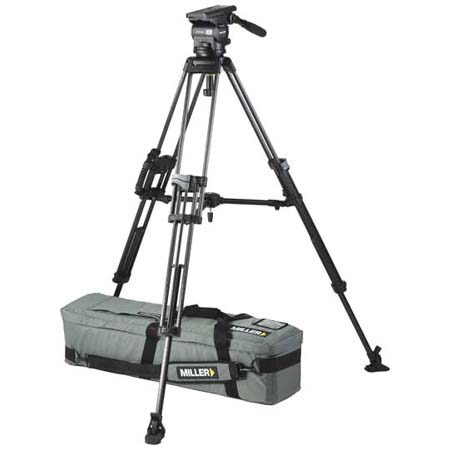 Miller 2-section Aluminum Tripod with Arrow 55 Fluid Head