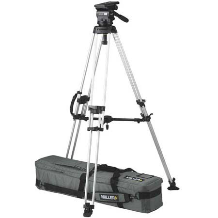 Miller 2-section Aluminum Tripod with Arrow 55 Fluid Head