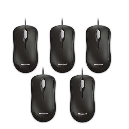 Microsoft Optical USB Mouse, Black, 5-Pack