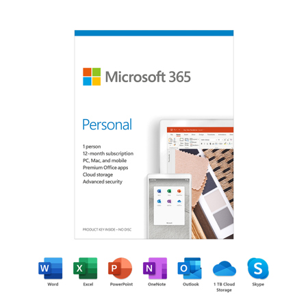 Microsoft Office 365 Personal, 1 License for PC/Mac, 1-Year Subscription (Boxed)