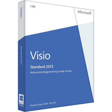 Microsoft Visio Standard 2013 Software, Medialess, English - Windows 32/64-bit